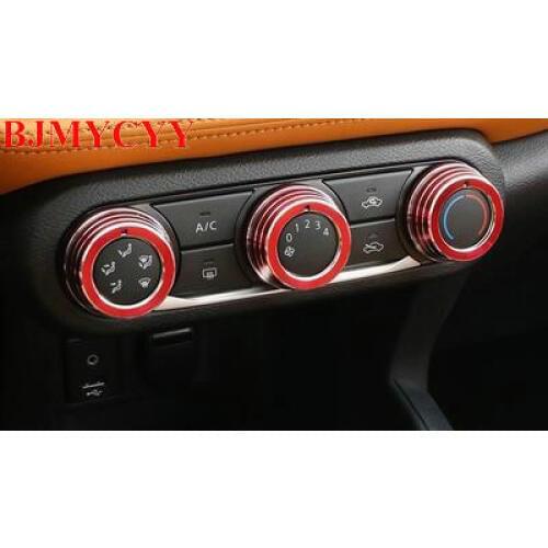BJMYCYY 3PCS/SET Automotive air conditioning knob metal decoration for Nissan Kicks 2017