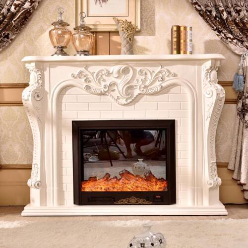 Fireplace decoration cabinet flame wooden mantel W150cm frame with electric fireplace insert heater LED optical artificial flame
