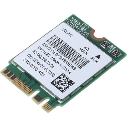For Dell Wireless 1820 DW1820 WLAN WiFi 802.11AC + BT 4.1 M.2 WIFI Card D4V21 Dropshipping