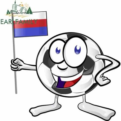 EARLFAMILY 13cm x 12.9cm For Soccer Ball Car Decal Auto Air Conditioner Car Stickers Vinyl Material Fashion Decoration Sunscreen