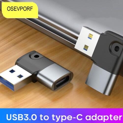 For Macbookpro Xiaomi USB 3.0 Adapter Type-C OTG Cable Converter USB 3.0 To Type C 90 Degree Elbow OTG Adapter Cable for Huawei