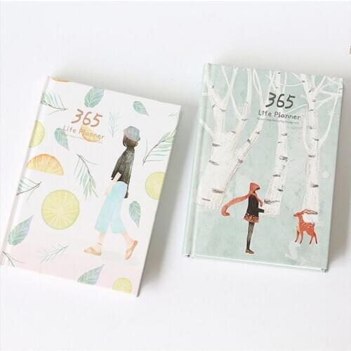 Kawaii A6 365 Days Planner Agenda Notebook Colorful Inner Page Yearly Daily Plan Diary Notepad School Supplies Office Stationery