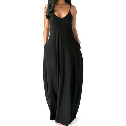 60%HOT Women Dress Sling Breathable Summer Clothing Women Sleeveless Long Dress for Shopping