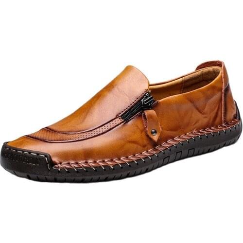 Men Shoes Casual Genuine Leather Mens Loafers Moccasins Handmade Slip On Boat Shoes Classical Chaussure Homme tyh7