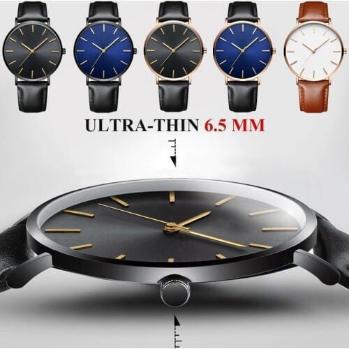 6.5mm Ultra-thinRelogio Masculino Mens Watches Top Brand Luxury Men WristWatch Mens Watch Clock erkek kol saati reloj hombre