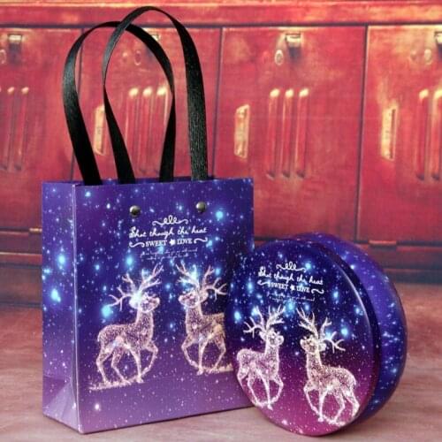 New Fashion Full Moon Birthday Wedding Candy Iron Box Biscuit Mousse Flower Fruit Tea Packaging Drum Large New Year Gift Box