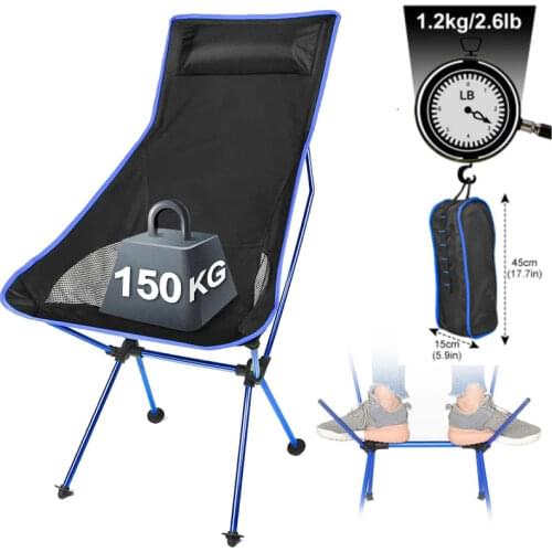 Detachable Portable Folding Moon Chair Outdoor Camping Chairs Beach Fishing Ultralight Garden Hiking Picnic BBQ Seat Furniture