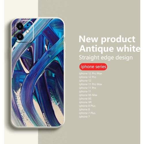 New Ink painting Liquid Silicone Phone Case For iPhone 11 12 Pro X Xs Max Xr 7 8 Plus Back Cover