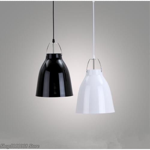 Modern simple Black white pendant light design scandinavian Aluminum Suspension Pendant Lamp For Dining Room Bar Decor Fixtures