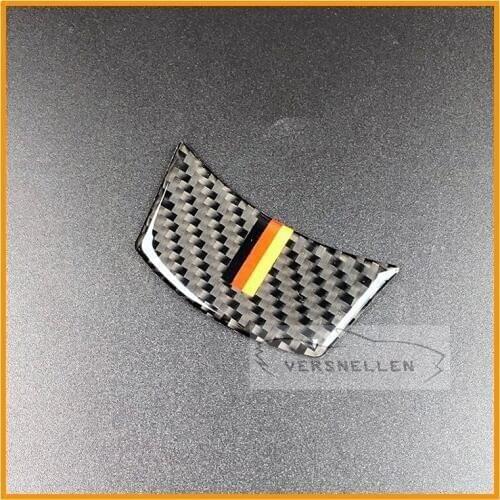 Carbon Fiber Steering Wheel 3D Sticker M stripe Emblem Car Sticker For BMW E60 E61 5 series 2004-2010 Car Styling Accessories