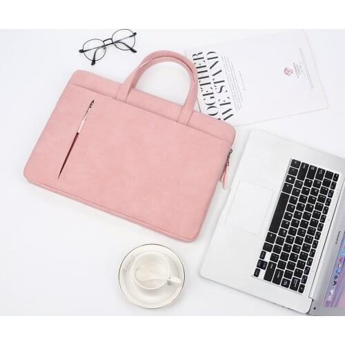 Waterproof Laptop Bag 13.3 14 15.6 Inch Notebook Case Sleeve For Macbook Air Pro Xiaomi Computer Women Men Waterproof PU Leather