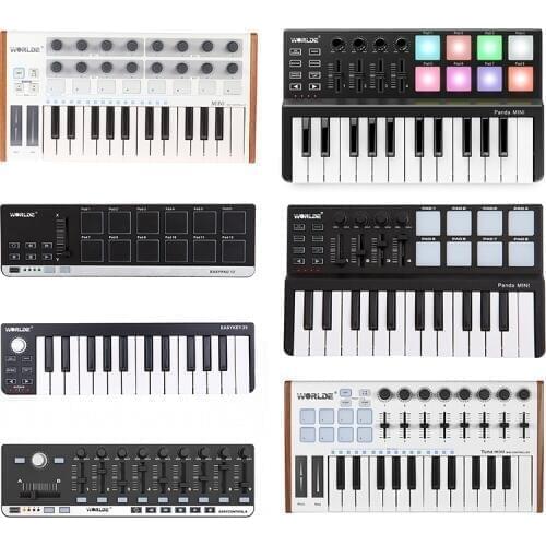 WORLED Portable MIDI Keyboard Controller Mini USB Keyboard MIDI Control MIDI Controller Keyboard Pads 7 Styles for Option