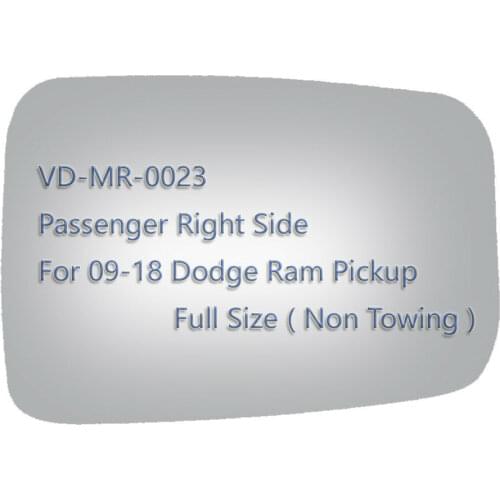 Mirror Glass for 09-18 Dodge Ram 1500 2500 3500 4000 Passenger Right Side