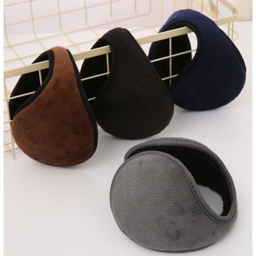 Winter Thermal Earmuffs Unisex Adult Solid Color Keep Warm Back-wear Earmuffs Outdoor Riding Cold Apparel Accessories