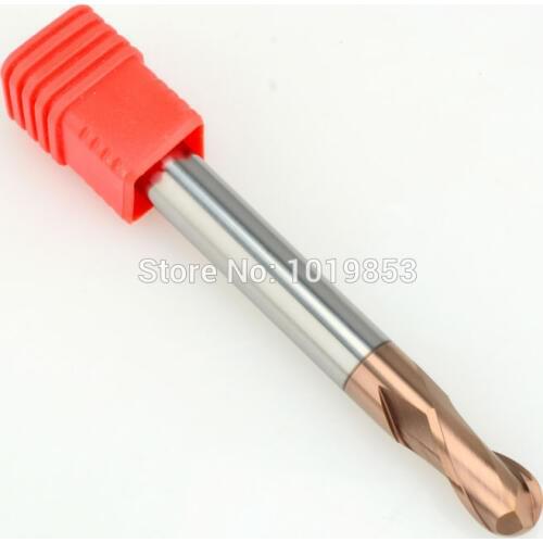 2pcs SLONS S600-R5X10X75L HRC65 Ball nose tungsten Carbide end mill for CNC machine