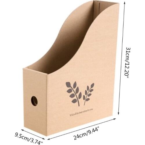 27RE Office Desk File Magazine Holder Kraft Paper Document Storage Box Organizer Rack