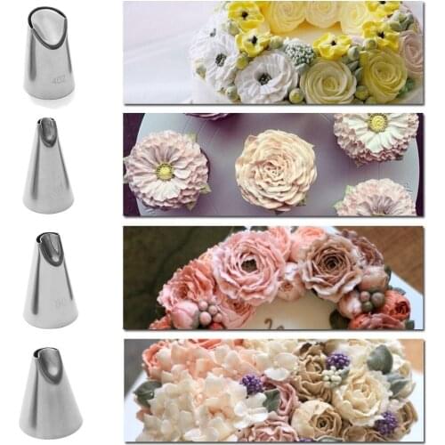 5pcs/set Pastry Baking Flowers Icing Piping Tips Nozzle Stainless Steel Pastry Nozzle Cake Decorating