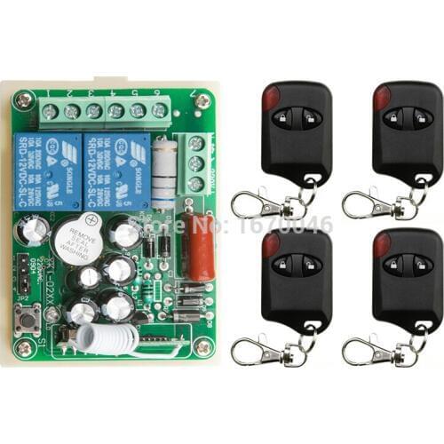 AC220V 2CH Wireless Remote Control Switch System teleswitch 1*Receiver + 4 *cat eye Transmitters for Appliances Gate Garage Door