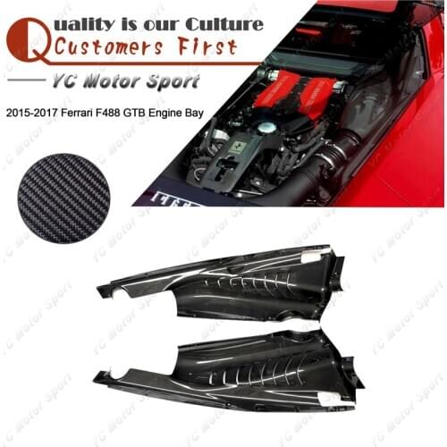 Car Accessories Dry Carbon Fiber Engine Bay Fit For 2015-2017 Ferrari F488 GTB Engine Bay Kit