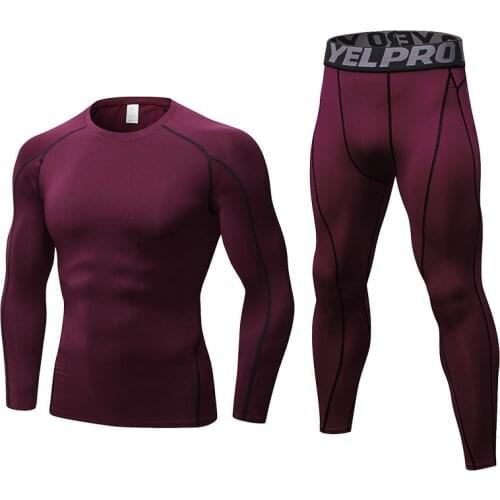 Thoshine Brand GYM Fitness Running Suits Compression T-Shirts And Pants Men Breathable Quick Dry Anti-Sweat Tops & Jogging Kit