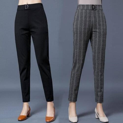 2021 Spring Summer Pants Women Business Formal Trousers Slim Female Work Wear Office Lady Career High Waist Pants