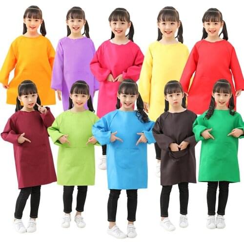 Childrens Aprons Drawing Smock Antifouling Long-sleeved Middle-aged Child Kindergarten Baking Painting Craft Art Apron Customed