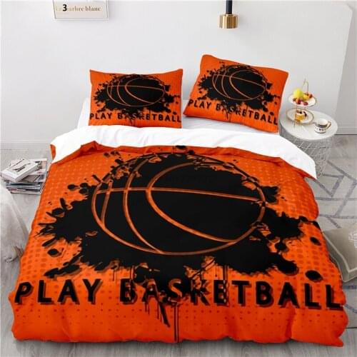 Home Textile Play Basketball 3d Bedding Set Printed Comforter Cover Sets Pillowcases Adult Kids Sports Flame Basketball Bed Sets