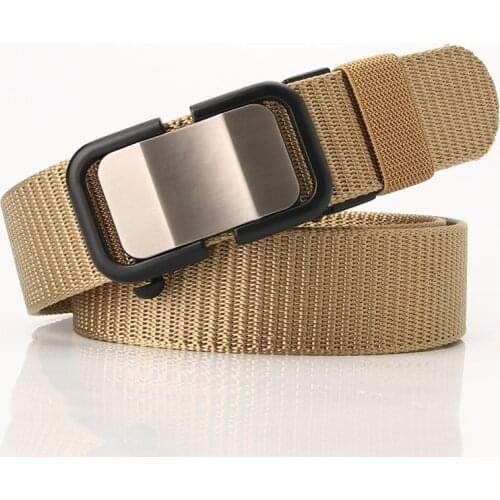Canvas Automatic Buckle Belt Mens Casual Non-Dental Breathable All-Match Fashion Jeans Casual Pants Couple Belt Women 2021 New