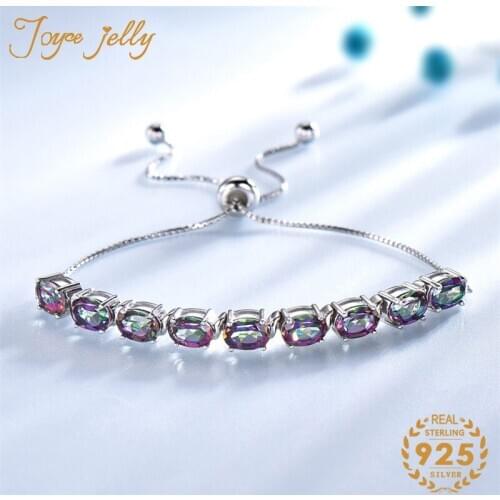JoyceJelly Trendy Women Wedding Jewelry Bracelet 925 Silve rUnique Colored Gemstone Simple Style Hot Selling Gifts For Mom 2020