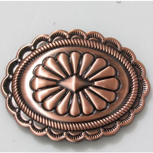 KBO04) 10pc 1-7/8'' Southwestern Oval Concho Saddle Tack Belt Craft Concho Antique-Copper