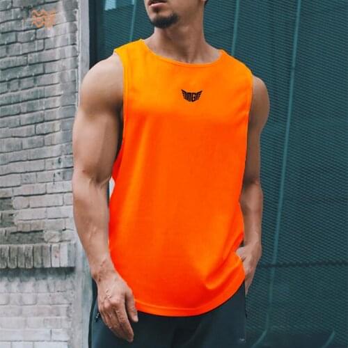 Summer Quick Dry Gym Clothing Mens Mesh Sports Tank Tops Bodybuilding Sleeveless T Shirt Fitness Stringer Tank top Running Vest