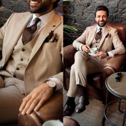 British Style Soild Mens Pants Suits Groom Two Buttons Jacket Business Party Prom Wedding Blazer Tuxedos Custom 3 Piece