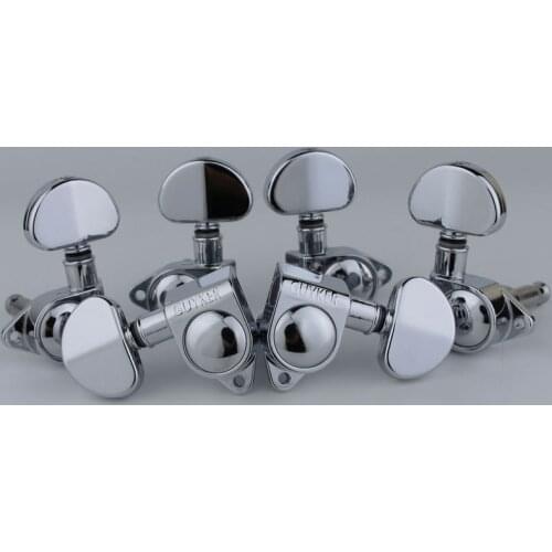 Guyker Guitar Machine Heads 3R3L 1:21 Sealed Tuners Tuning Key Pegs with Big handle Chrome