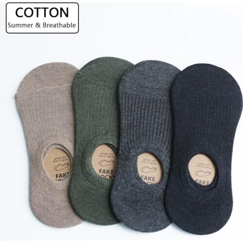 2020 New Men Cotton Socks Summer Non-slip Silicone Invisible Male Boat Socks High Quality Breathable comfortable 5Pairs