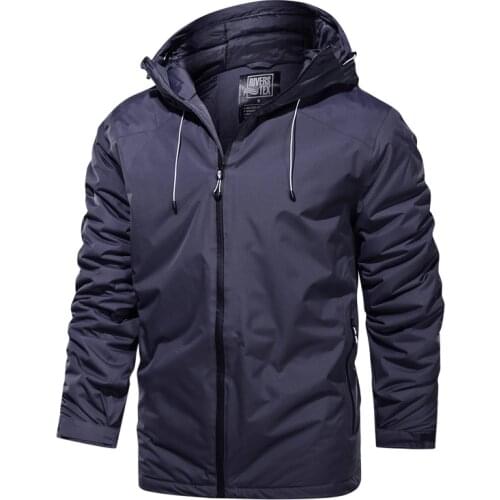 2020 New Men Waterproof Jacket Hooded Parka Coats Winter Warm Thicken Mens Solid Outerwear Overcoat Zipper Loose Bomber Jackets