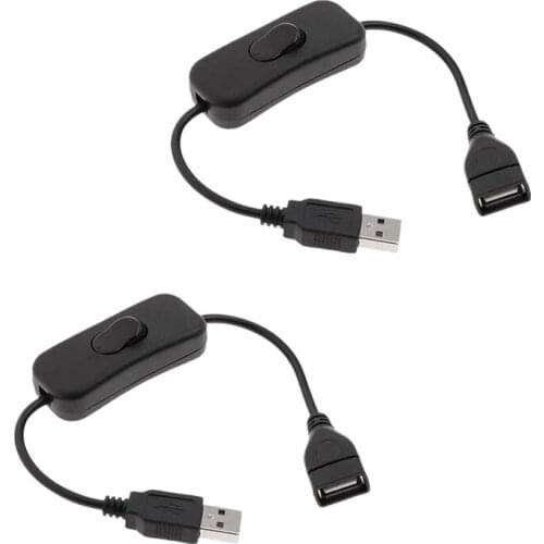 New 2 Pcs USB a Male to Female Cable with ON/OFF Switch Toggle Power Control for Arduino Raspberry Pi 3/2/B/B+/A