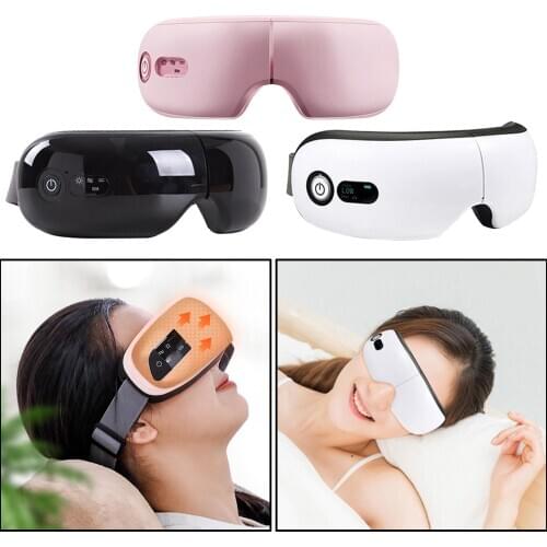 Rechargeable USB Heating Electric Eye Massager Portable Relieving Dry Eyes Heated Eye Mask Sleeping Adjustable Elastic Band