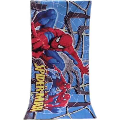 Disney Spiderman Bath Towel Lightning McQueen Car Absorbent Beach Towel Swimming Children Boys Girls Gifts 70x140cm