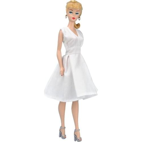 Retro 60s American Fashion Dress Outfit Suit Set for Barbie 11 Inches BJD FR SD Doll Clothes Dollhouse Roll Play Accessories