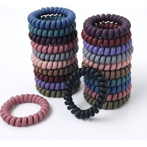 European And American Fashion Girl Frosted Matte Phone Cord Hair Tie Ladies Rubber Band Elastic Head Rope Hair Accessories