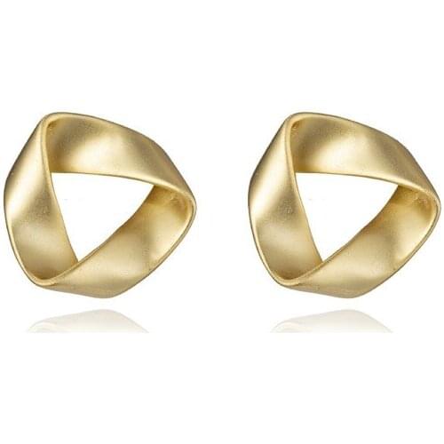 Pure 925 Sterling Silver Tremella Nail Irregular Metal Twisted Earring Hexagon Geometric Jewelry Gold Plated Mobius Ring