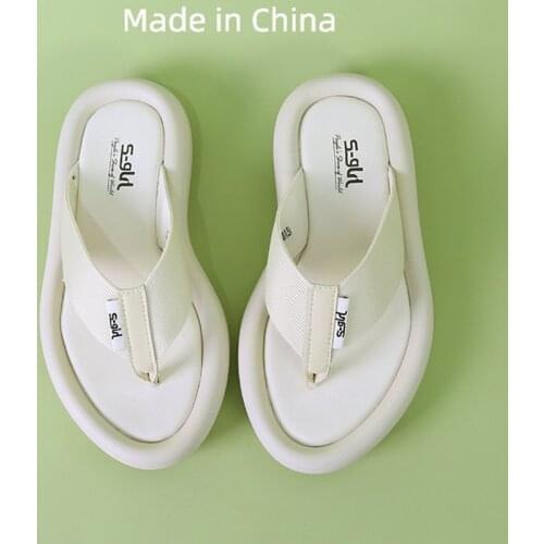 Summer Women Flip Flops Canvas Leather Flat Platform Thick Bottom Holidays Beach Shoes Vacation Outdoor Slippers Zapatos Mujer