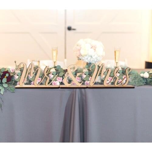 XY-Mr & Mrs Wedding Sign, Sweet Heart Table Sign, Glitter Table Mr and Mrs Home Decor, Wooden Table decoration Rustic Sign