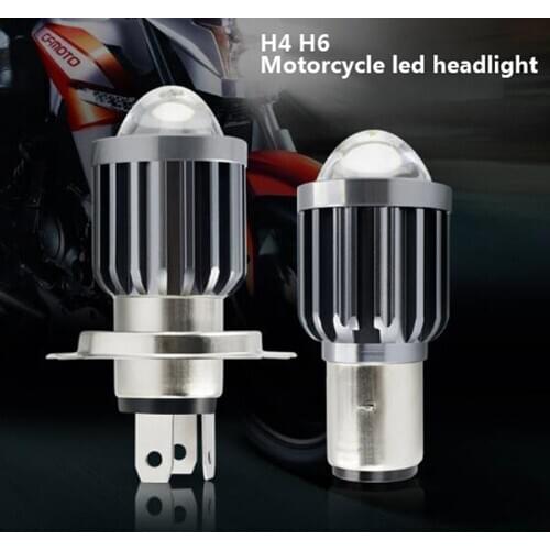 H4 H6 LED Motorcycle Headlight Bulbs Hi Lo beam Motorbike 6000K Scooter ATV Accessories Condensing Len Fog Lights