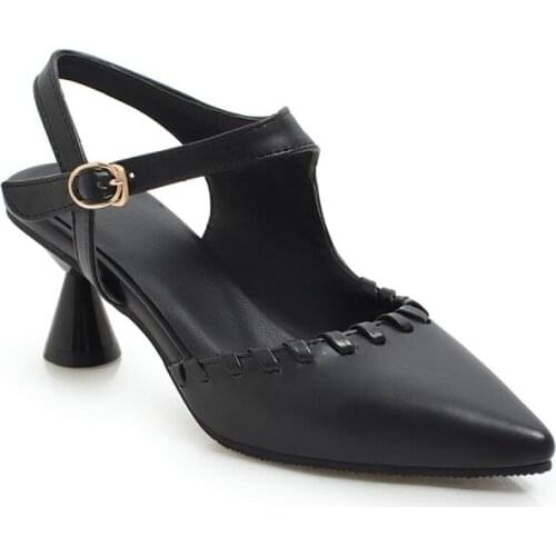 Big Size 9 10 11 12 ladies high heels women shoes woman pumps Knitted pointed shallow buckle single shoe