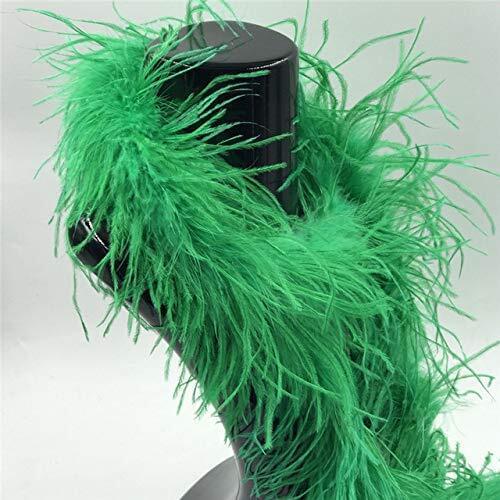 Amazing Feather 2 metes/Lot Deep Green 1 Layer Natural Fluffy Ostrich Feather Boa Costumes/Trim For Party/Costume/Shawl/Craft