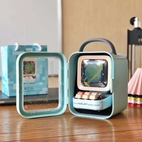 Divoom DITOO Pixel Bluetooth Wireless Speaker Cherry blossom color Mechanical retro computer model Smart Speaker Alarm clock