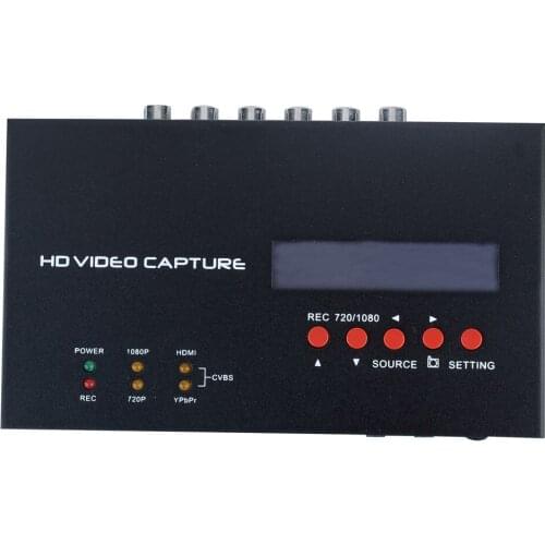 1080p HD video Game capture Recorder Box compatible RCA YPbPr With Scheduled Recording for set-up-box, computer, game box,VHS