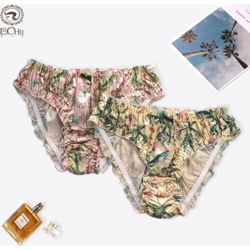 Japanese Panties Women Cotton Underwear Vintage Floral Silk Briefs Girl Culotte Douce Midwaisted Summer Hot Sale Free Shipping