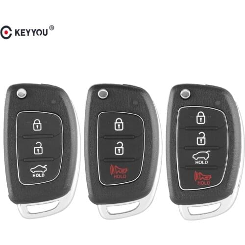 KEYYOU Replacement 3/4 Button Flip Remote Key Shell Fob Case HB20 Solaris Key For Hyundai ELANTRA New Verna IX35 IX45 Fe For KIA